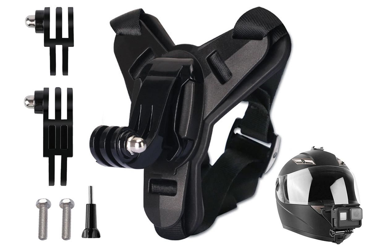 Motorcycle Helmet Chin Mount for Action Camera Quick Release Shockproof - Black - Image 1