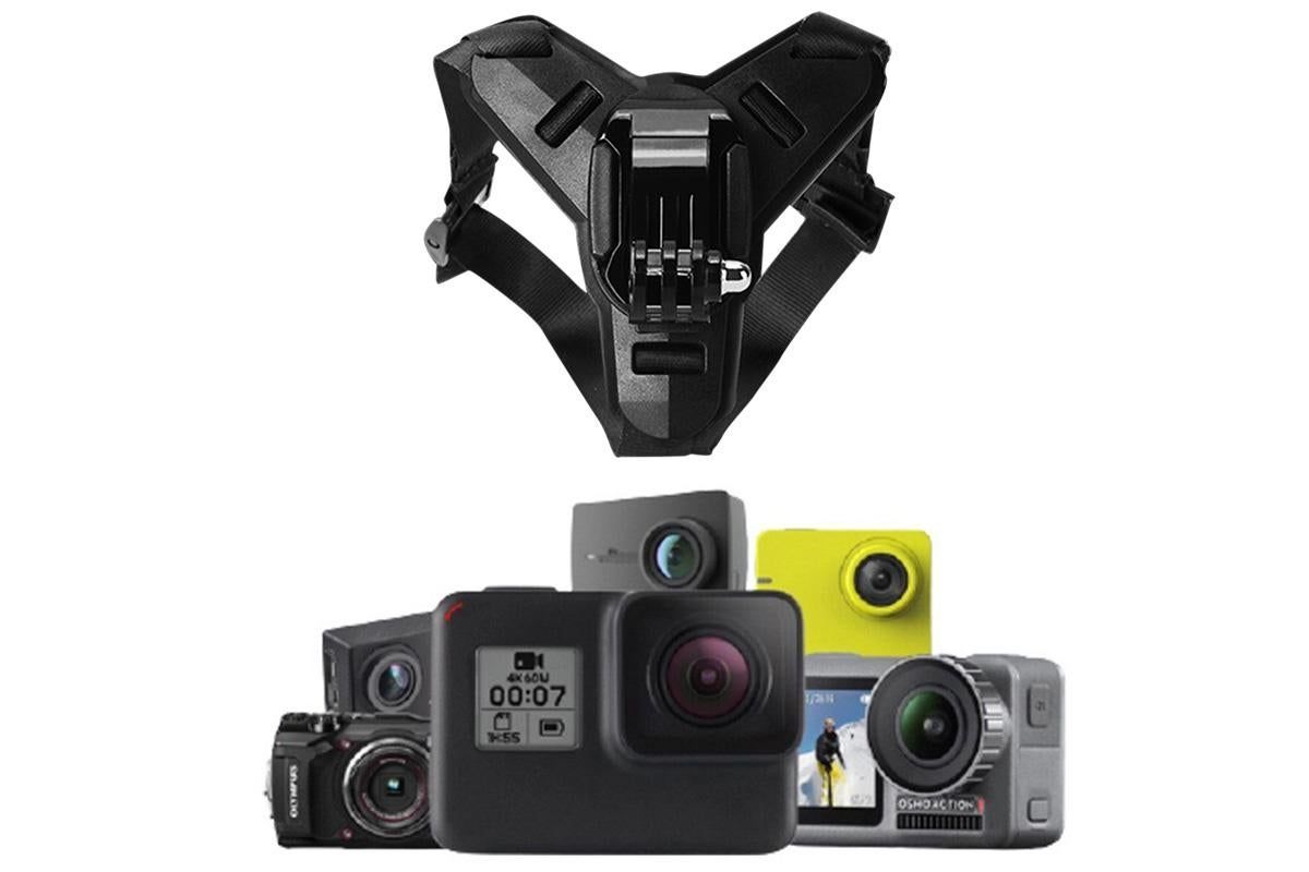 Motorcycle Helmet Chin Mount for Action Camera Quick Release Shockproof - Black - Image 6