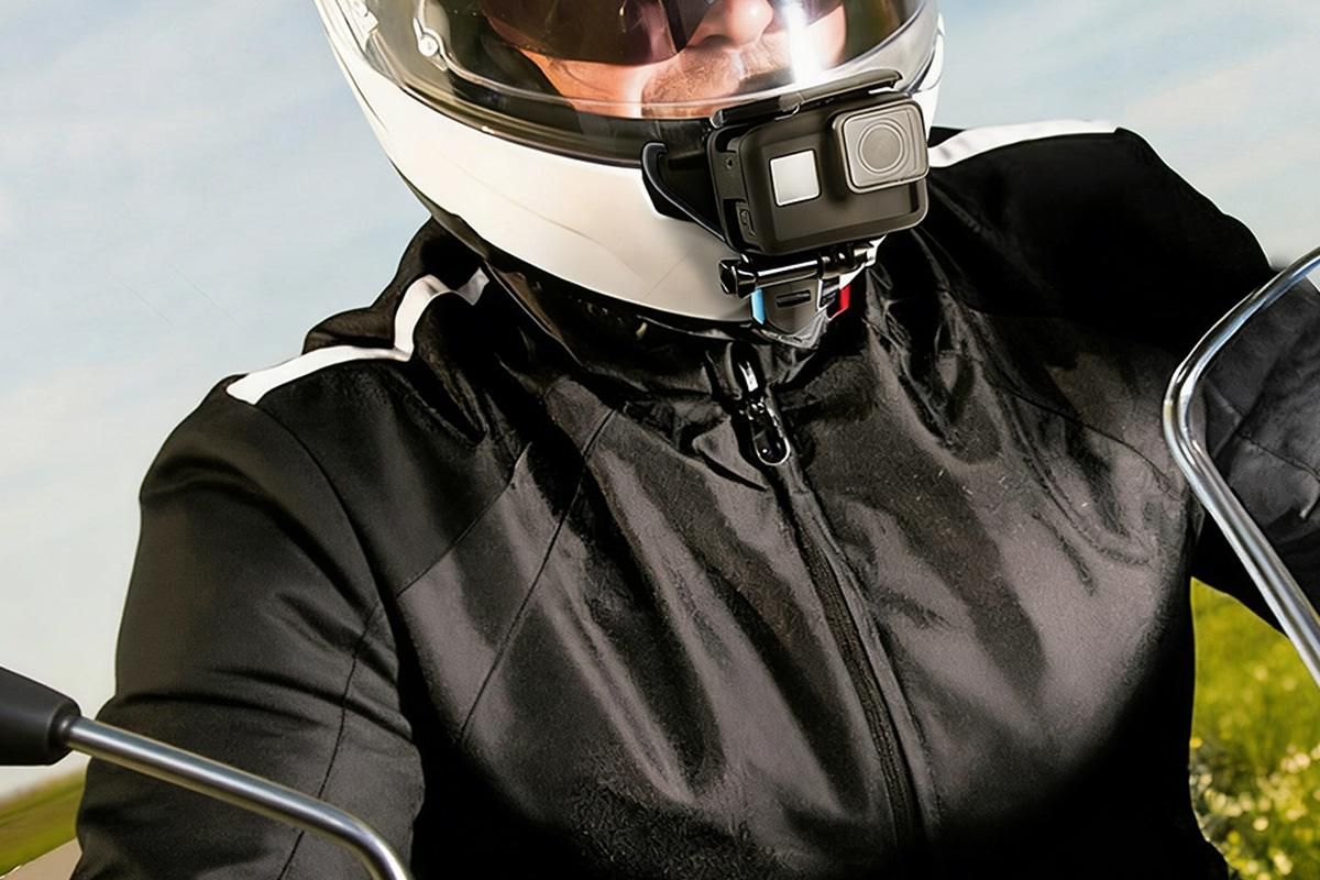 Motorcycle Helmet Chin Mount for Action Camera Quick Release Shockproof - Black - Image 7