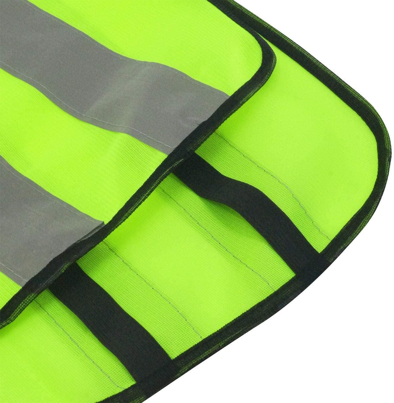 Kids Safety Vest Reflective High Visibility Vest Breathable Traffic Vest Costume Construction Vest Elastic Strap Safety Vest Neon Yellow Purpose for Running Cycling Jogging 5PCS - Yellow - Image 4