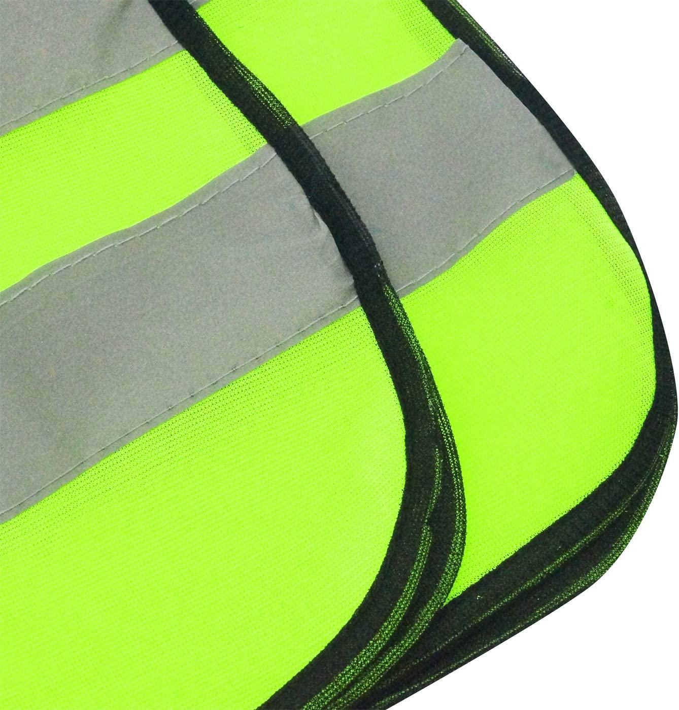 Kids Safety Vest Reflective High Visibility Vest Breathable Traffic Vest Costume Construction Vest Elastic Strap Safety Vest Neon Yellow Purpose for Running Cycling Jogging 5PCS - Yellow - Image 6
