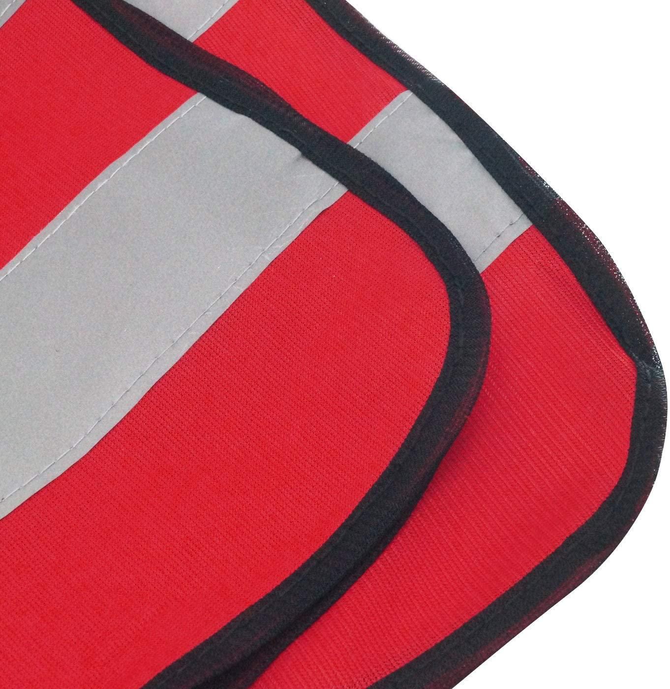 Kids Safety Vest Reflective High Visibility Vest Breathable Traffic Vest Costume Construction Vest Elastic Strap Safety Vest Neon Yellow Purpose for Running Cycling Jogging 5PCS - Red - Image 3