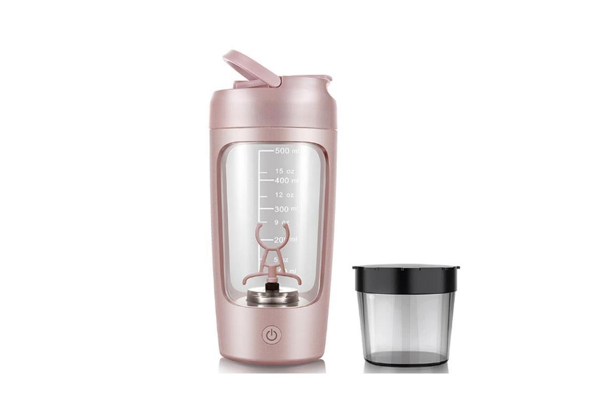 Electric Shaker Bottle Protein Shaker Bottle Protein Mixer for Perfect Creamy Shake Rechargeable Blender Bottle -Pink - Image 2