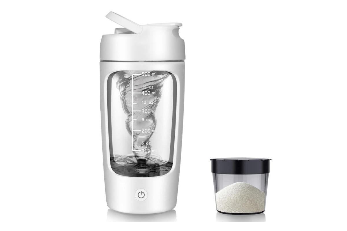 Electric Shaker Bottle Protein Shaker Bottle Protein Mixer for Perfect Creamy Shake Rechargeable Blender Bottle -White - Image 1
