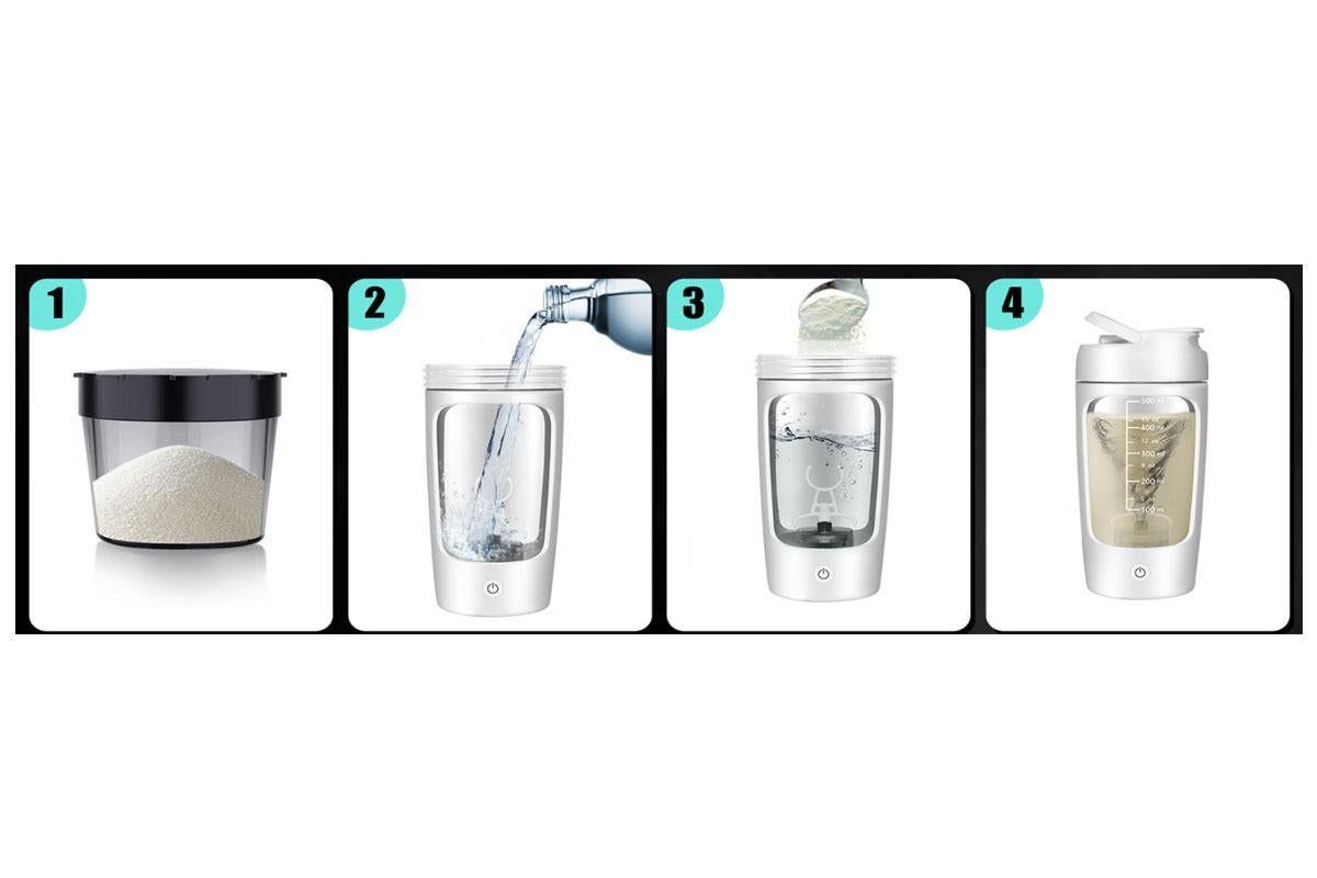 Electric Shaker Bottle Protein Shaker Bottle Protein Mixer for Perfect Creamy Shake Rechargeable Blender Bottle -White - Image 4