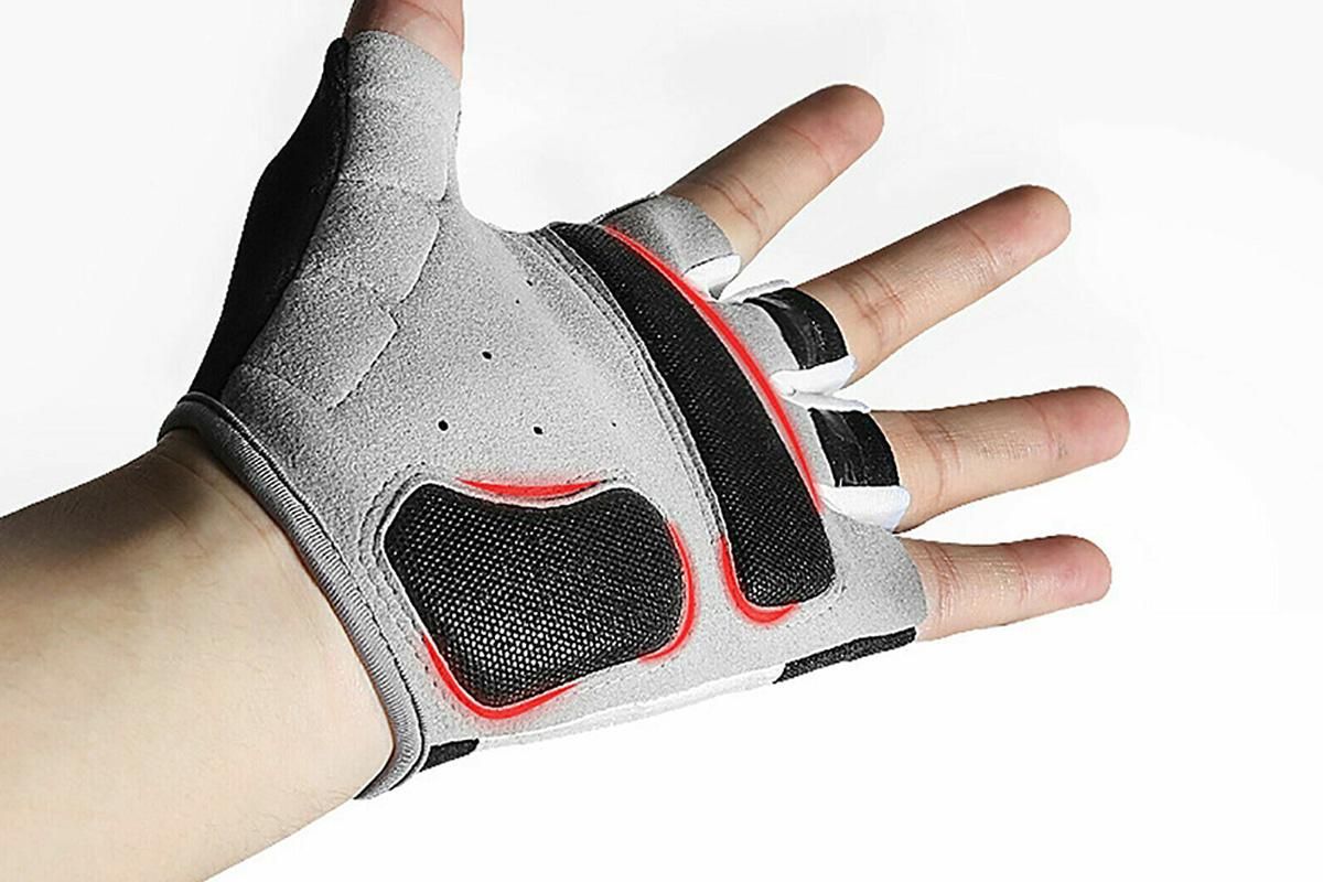 1 Pair Cycling Half Finger Bike Gloves With Anti Slip Pad For Unisex - Black & M - Image 3