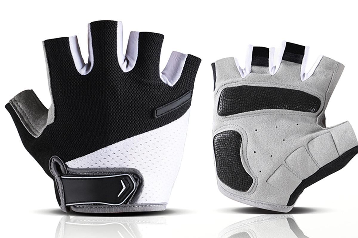 1 Pair Cycling Half Finger Bike Gloves With Anti Slip Pad For Unisex - Black & L - Image 1