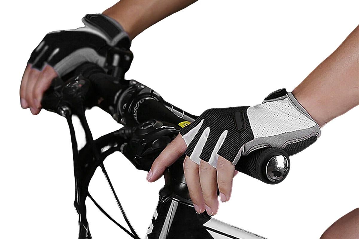 1 Pair Cycling Half Finger Bike Gloves With Anti Slip Pad For Unisex - Black & XL - Image 2