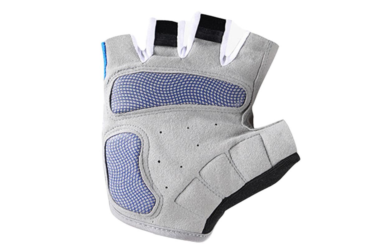 1 Pair Cycling Half Finger Bike Gloves With Anti Slip Pad For Unisex - Blue & L - Image 3