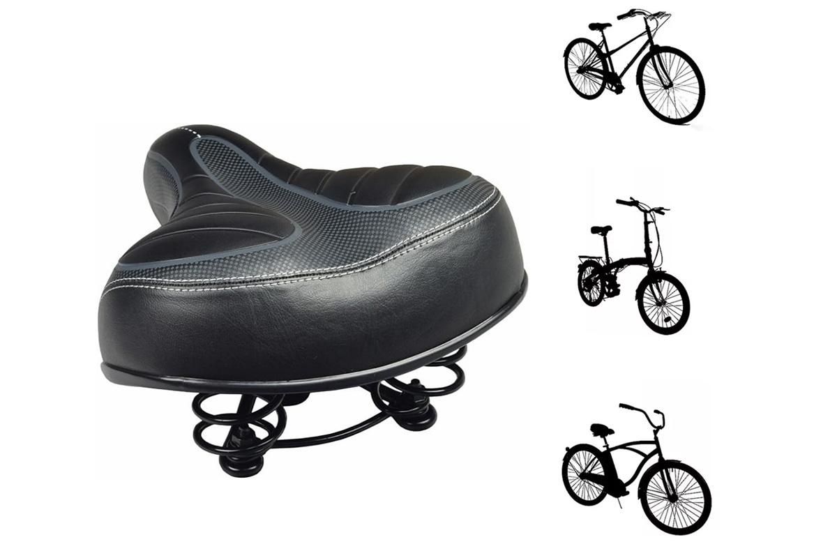 Comfort Wide Big Bum Soft Cruiser Bike Saddle Bicycle Seat Air Cushion Pad - Image 1