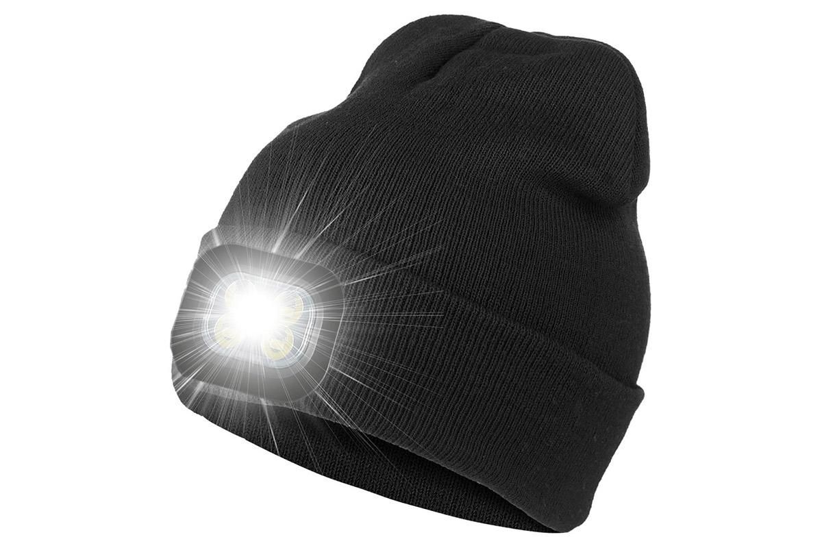 LED Beanie Hat USB Rechargeable LED Light Hat Winter Warm Knitted Hat Camping Workwear Hat with LED Light - Image 3
