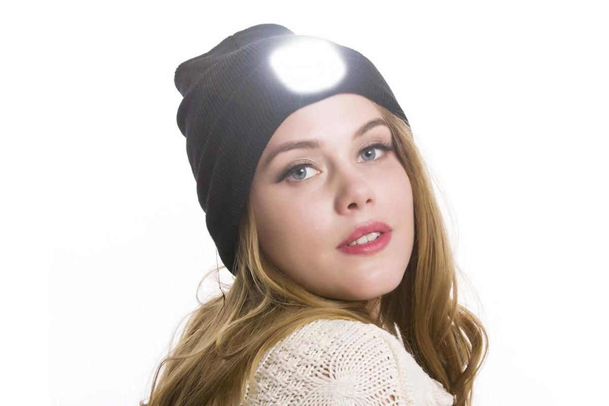 LED Beanie Hat USB Rechargeable LED Light Hat Winter Warm Knitted Hat Camping Workwear Hat with LED Light - Image 4