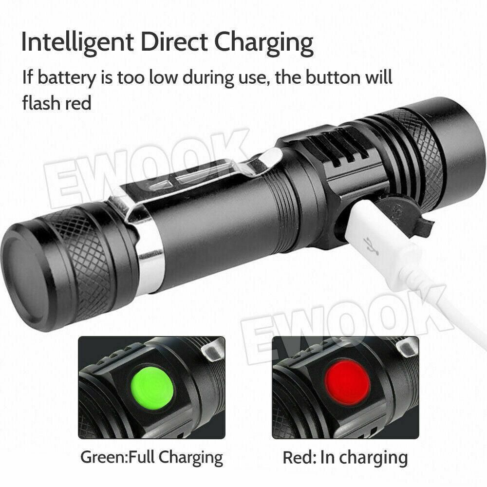 2X 60000lm LED Flashlight Torch For Bike Mount USB Rechargeable T6 XM-L AU - Image 3