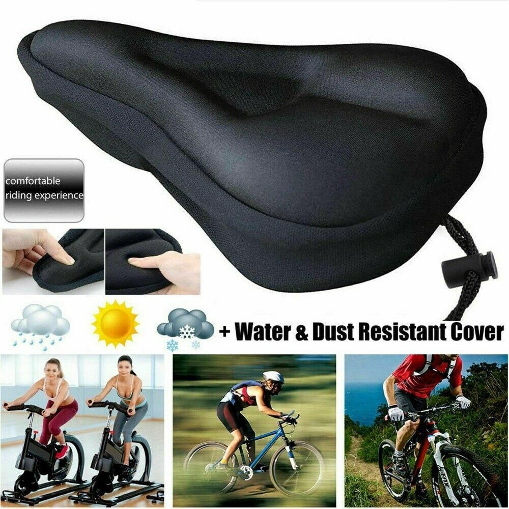 Cycling Seat Cover Silicone Thick Gel Bike Bicycle Saddle Cushion Pad Comfort AU-Black - Image 5
