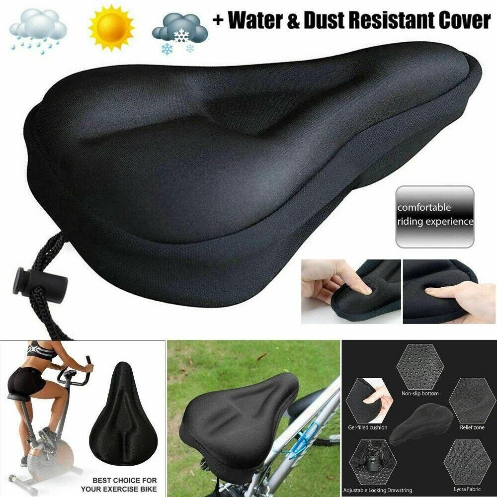 Cycling Seat Cover Silicone Thick Gel Bike Bicycle Saddle Cushion Pad Comfort AU-Black - Image 6