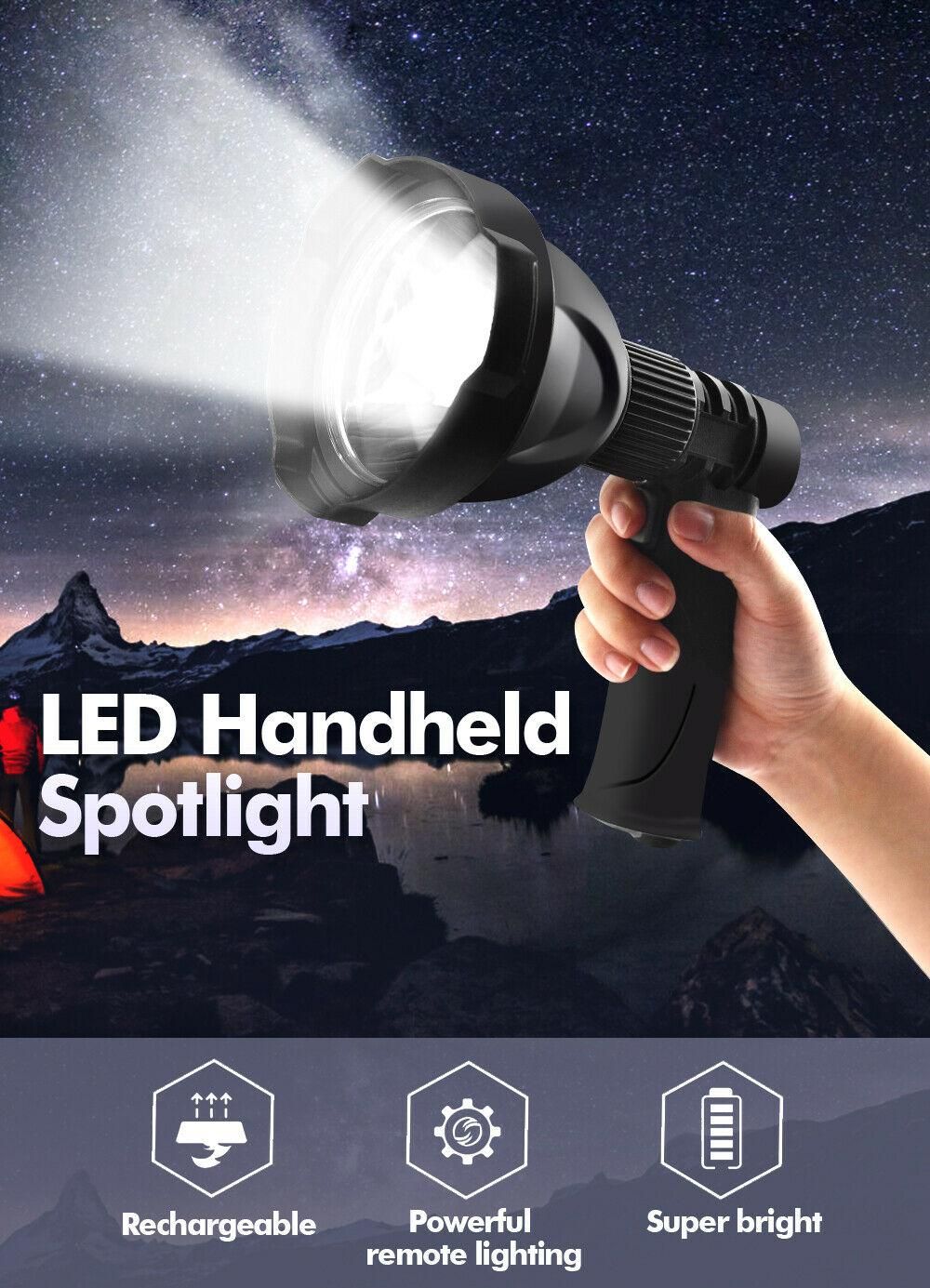 LED Handheld Spotlight Rechargeable Camping Hunting Flashlight Torch Spot Light - Image 2
