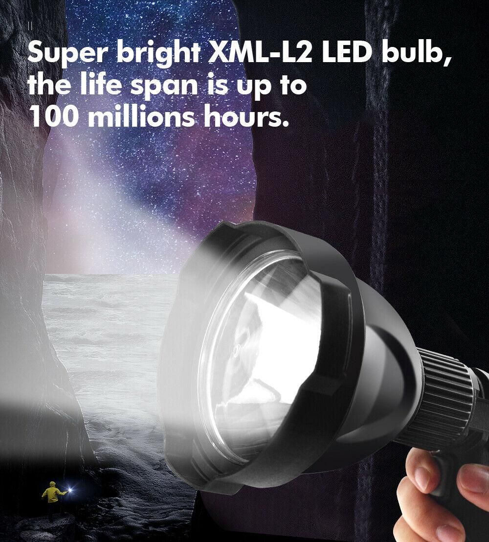 LED Handheld Spotlight Rechargeable Camping Hunting Flashlight Torch Spot Light - Image 4