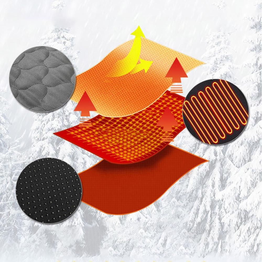 Heated Sleeping Bag Pad 5 Heating Zone 3-Level Temperature USB Power Warm Mat (Orange) - Image 3