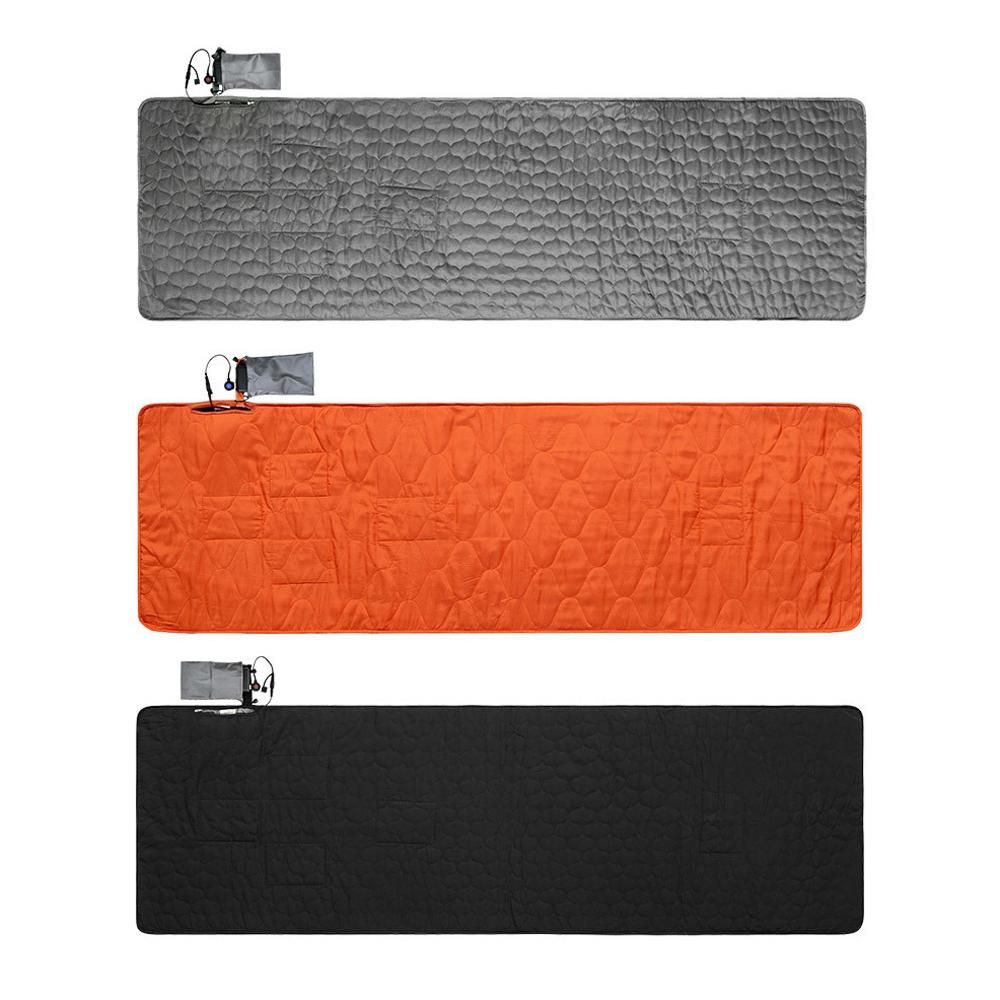 Heated Sleeping Bag Pad 5 Heating Zone 3-Level Temperature USB Power Warm Mat (Orange) - Image 4