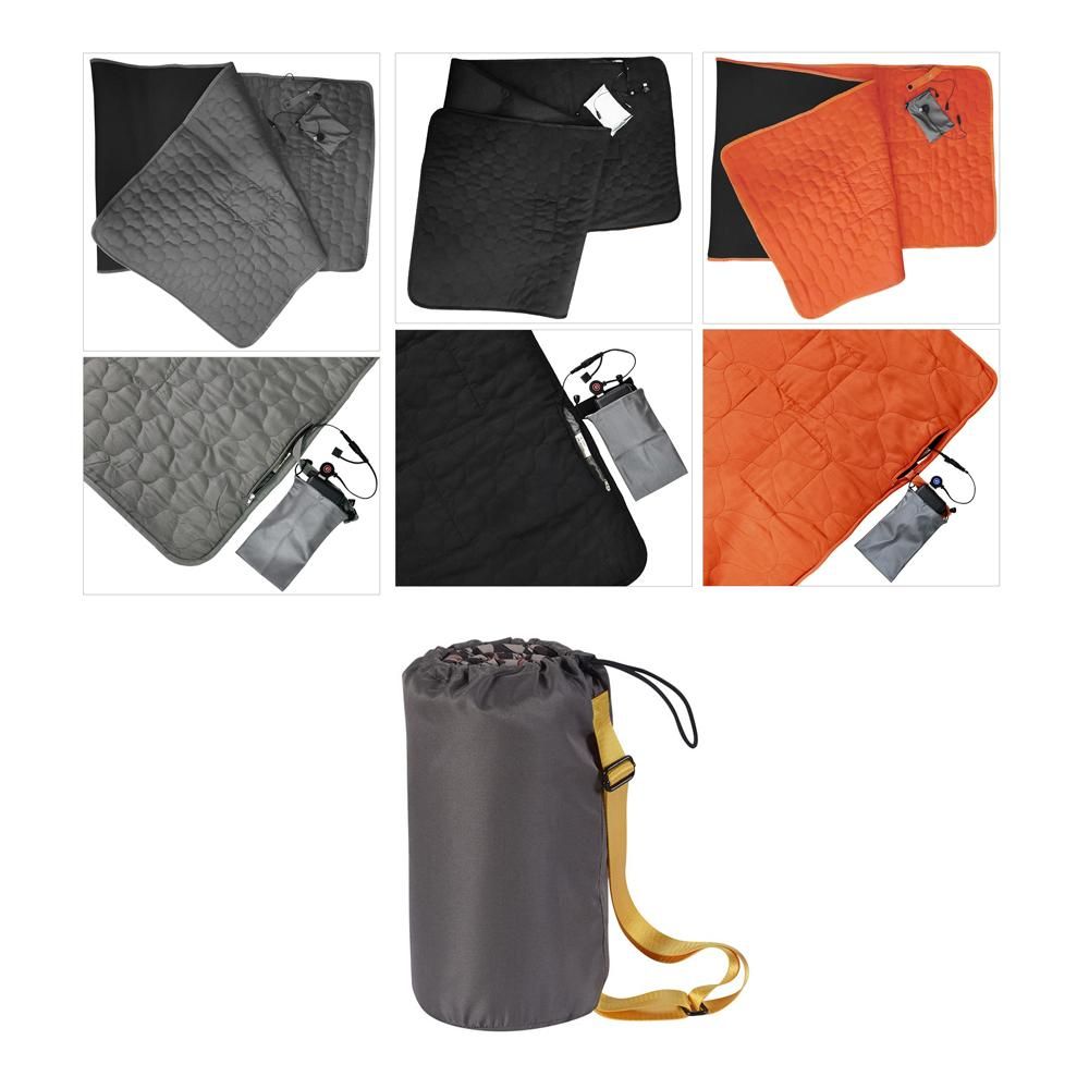 Heated Sleeping Bag Pad 5 Heating Zone 3-Level Temperature USB Power Warm Mat (Orange) - Image 5