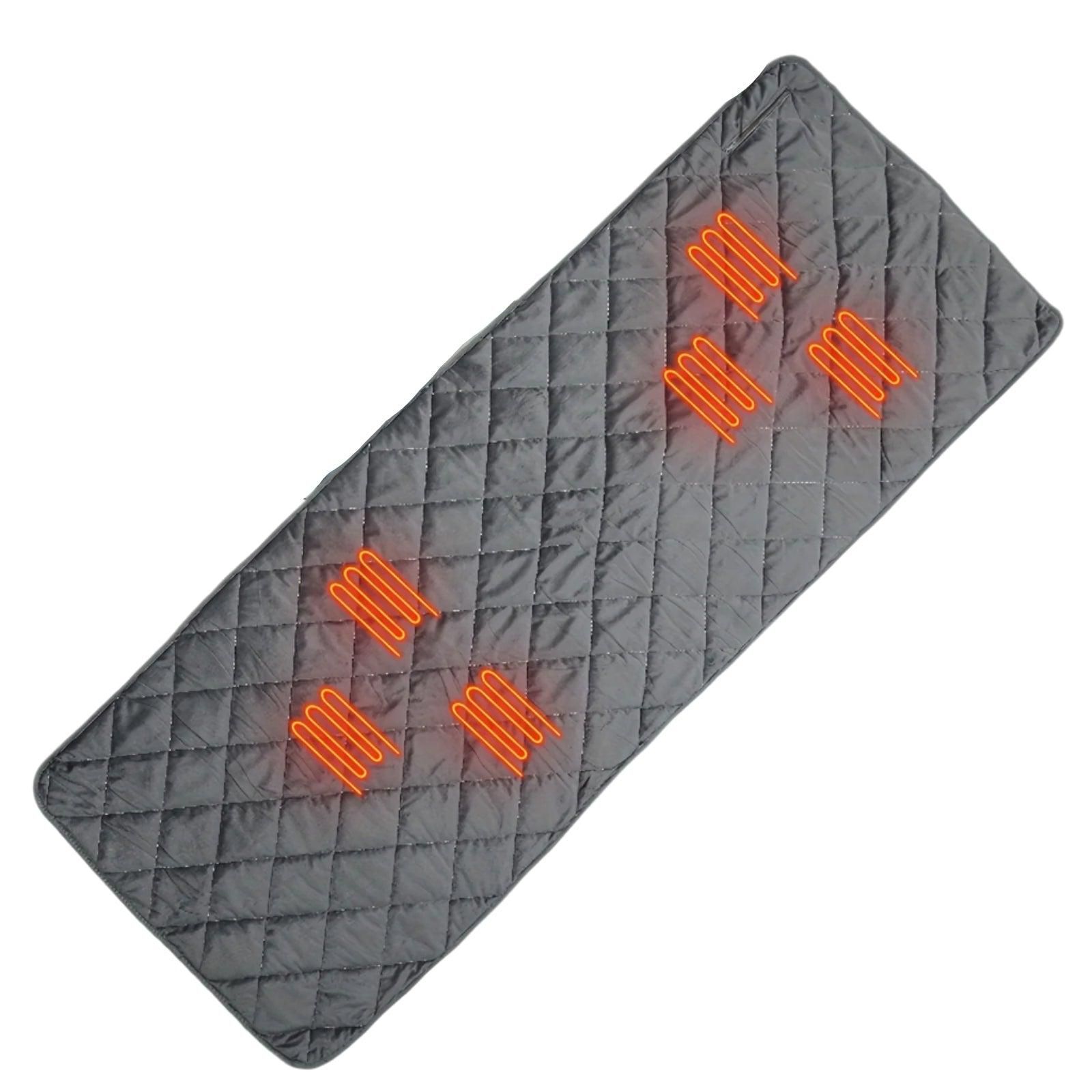 Heated Sleeping Bag Pad 5 Heating Zone 3-Level Temperature USB Power Warm Mat (Orange) - Image 8