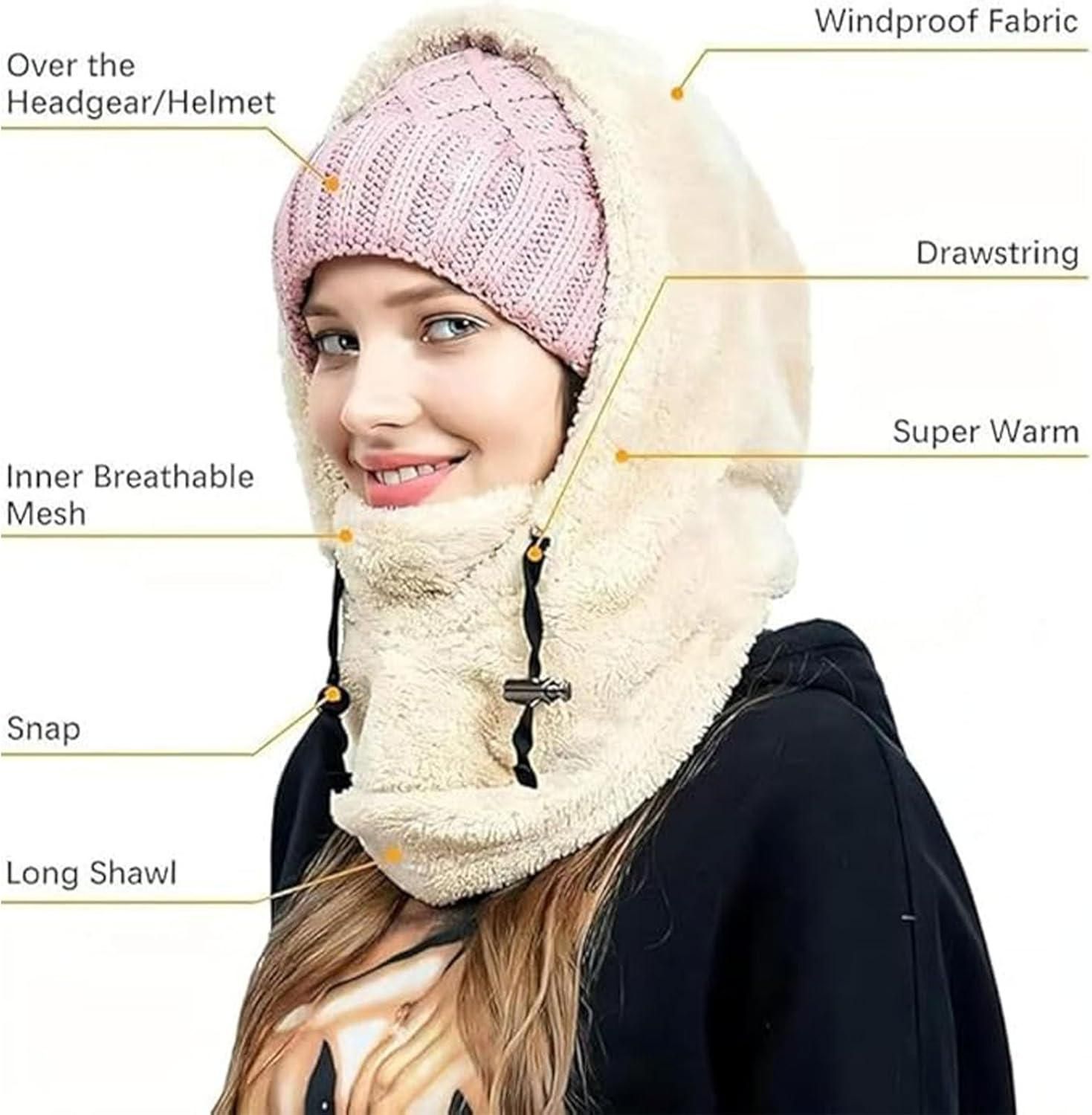 Ski Mask Winter Windproof Warm Uni Fleece Lined Face Cover Scarf (Green) - Image 3