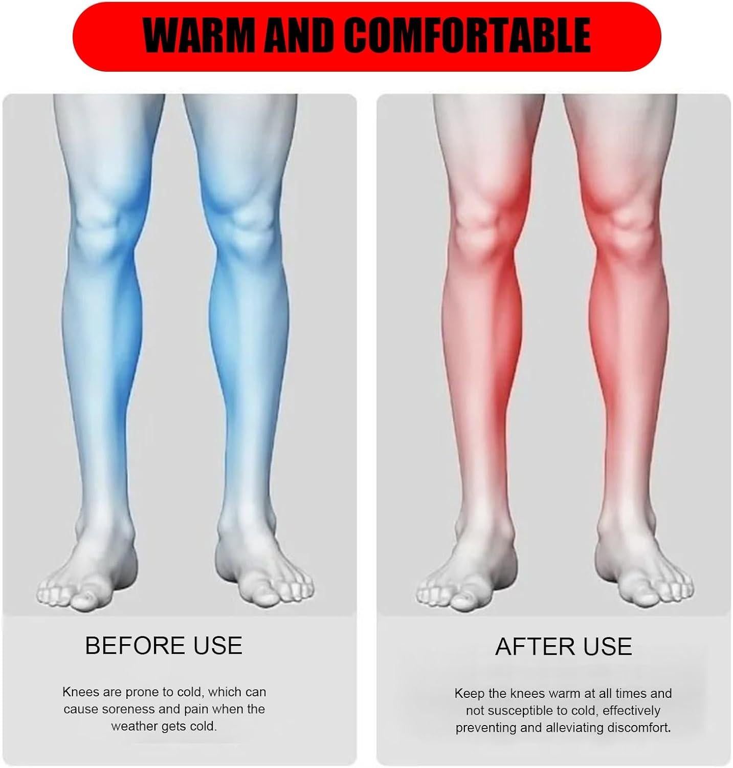 Cycling Leg Warmers Thermal Zipper Knee Sleeves Winter Waterproof 2pcs (Black) - Image 6