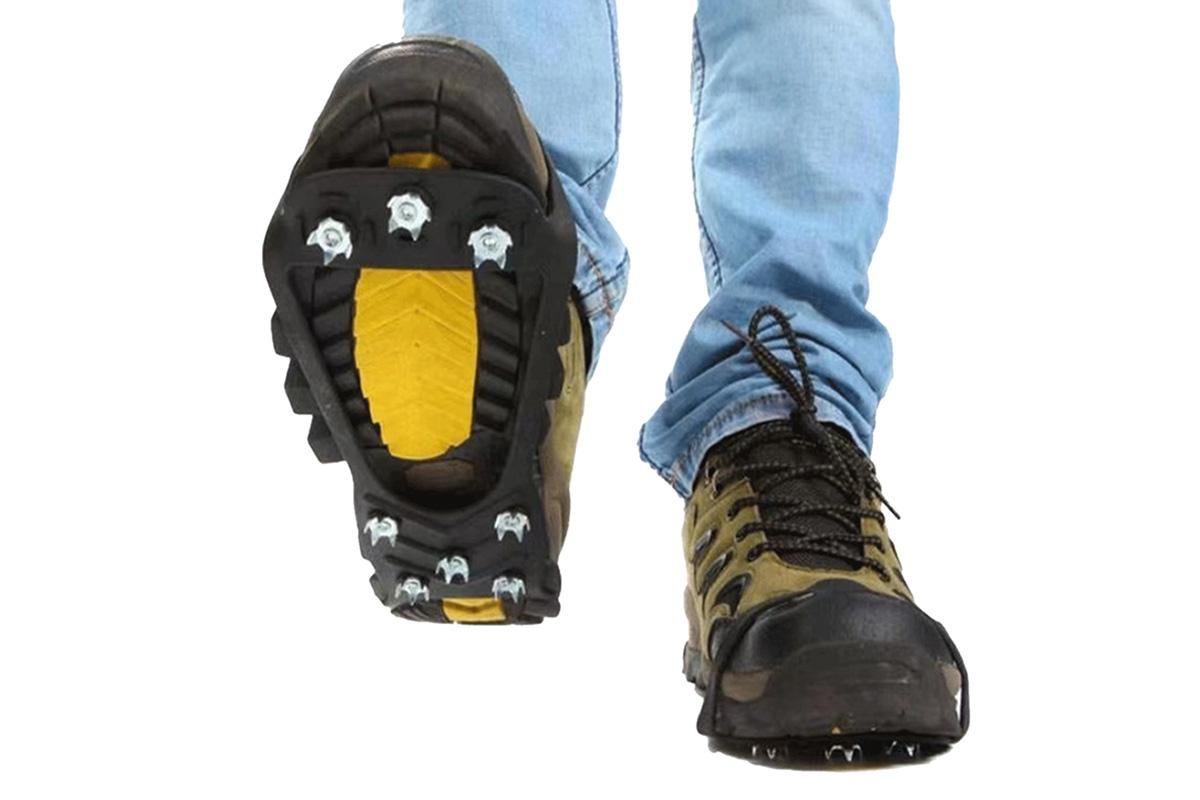 2 Pairs Ice Cleats Traction Crampons Snow Grips with 8 Spikes for Boots Shoes - For EU34-40 - Image 3