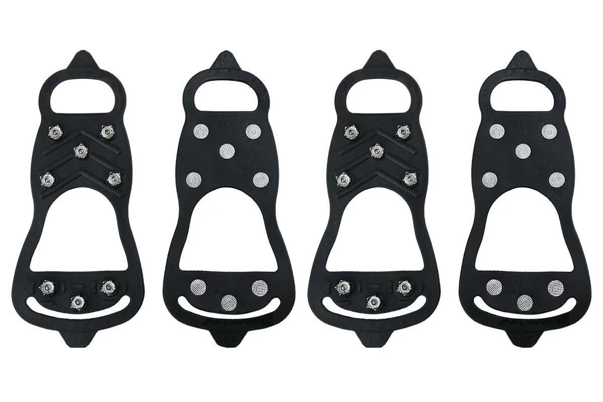 2 Pairs Ice Cleats Traction Crampons Snow Grips with 8 Spikes for Boots Shoes - For EU40-45 - Image 2