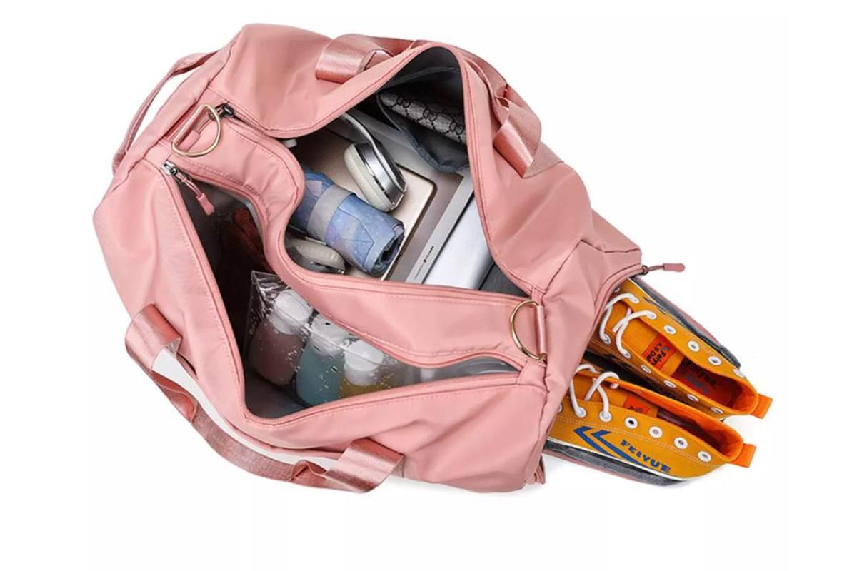 Gym Duffle Bag Taekwondo Travel Duffel Bag Outdoor Gym Sports Bag -Pink - Image 4