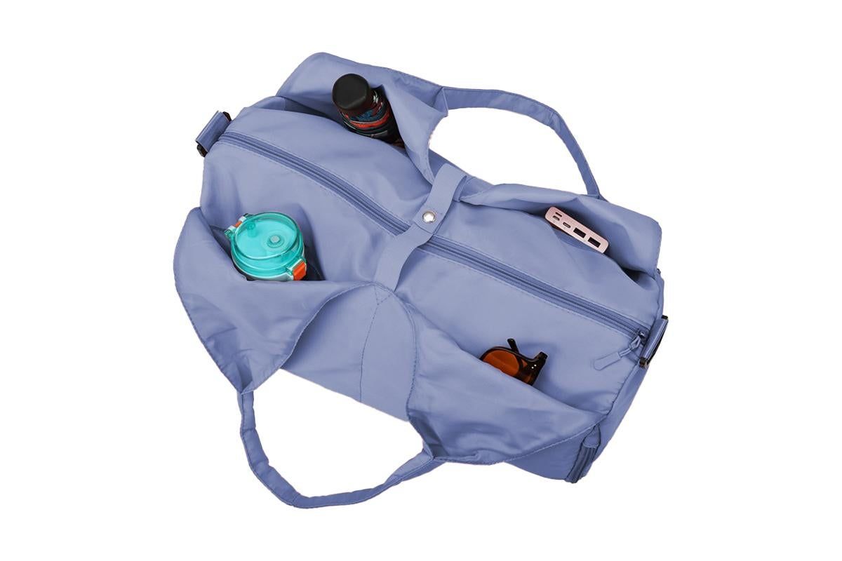 Gym Tote Bag with Shoe Compartment and Wet Dry Storage Pockets for Women Travel Duffel Bag Yoga Gym Bags with Yoga Mat Holder -Blue - Image 2