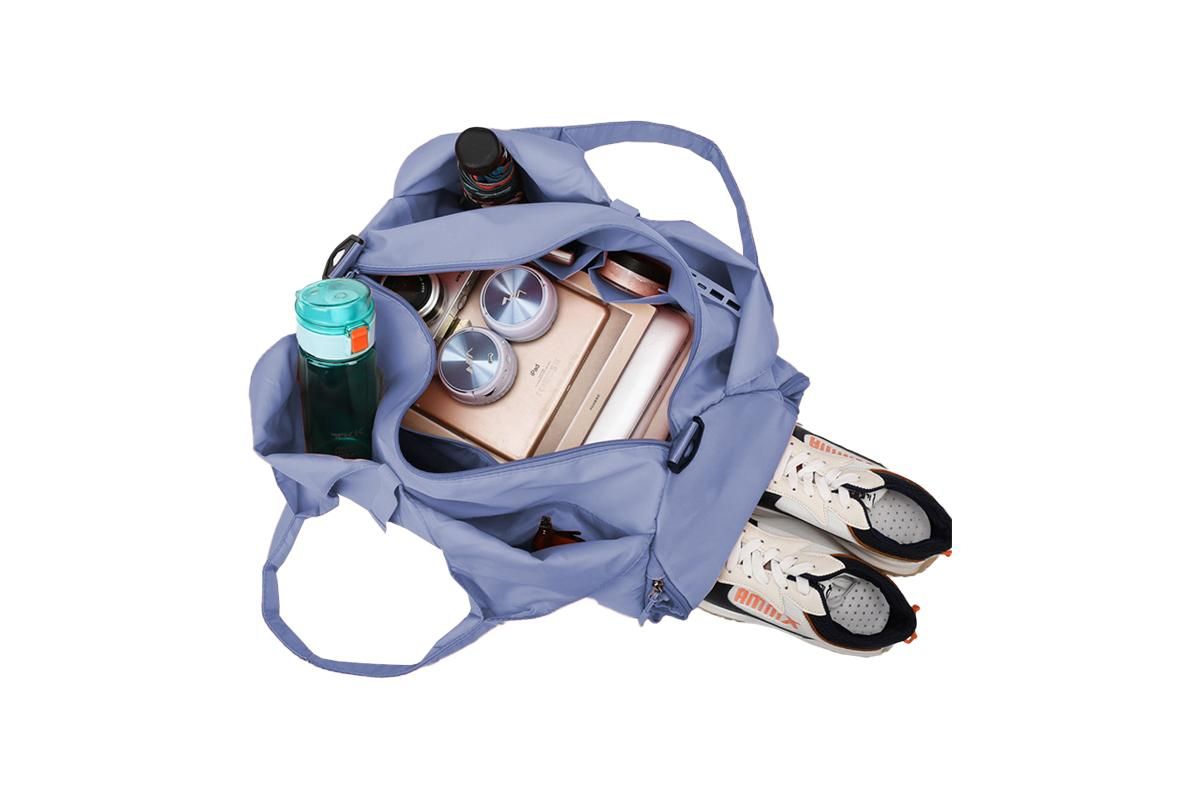 Gym Tote Bag with Shoe Compartment and Wet Dry Storage Pockets for Women Travel Duffel Bag Yoga Gym Bags with Yoga Mat Holder -Blue - Image 3