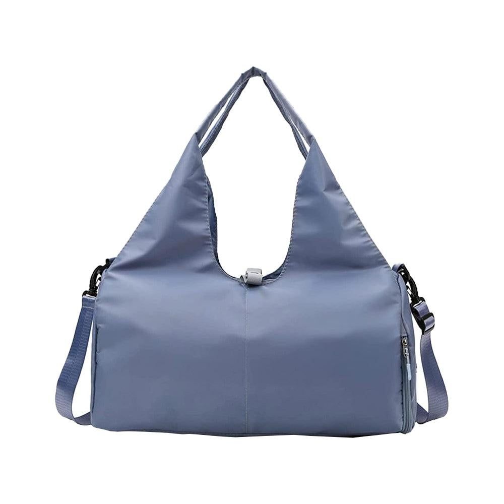 Gym Tote Bag with Shoe Compartment and Wet Dry Storage Pockets for Women Travel Duffel Bag Yoga Gym Bags with Yoga Mat Holder -Blue - Image 6