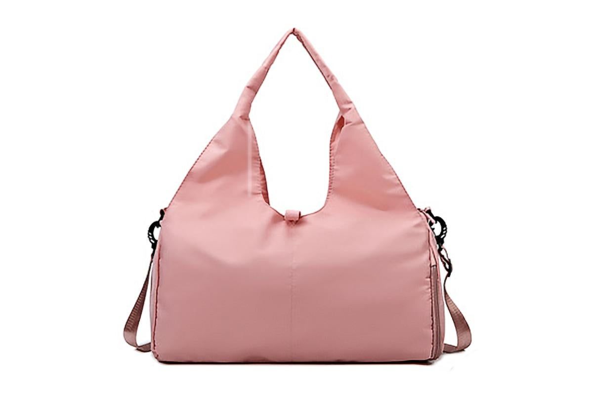 Gym Tote Bag with Shoe Compartment and Wet Dry Storage Pockets for Women Travel Duffel Bag Yoga Gym Bags with Yoga Mat Holder -Pink - Image 1