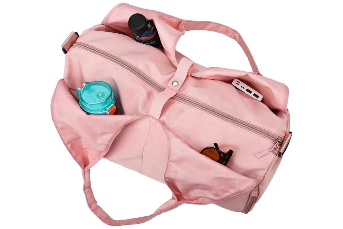 Gym Tote Bag with Shoe Compartment and Wet Dry Storage Pockets for Women Travel Duffel Bag Yoga Gym Bags with Yoga Mat Holder -Pink - Image 2