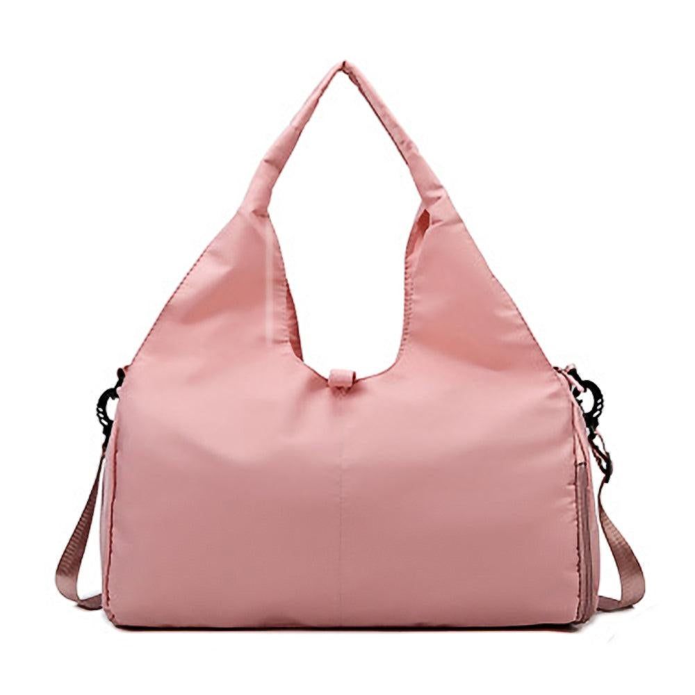 Gym Tote Bag with Shoe Compartment and Wet Dry Storage Pockets for Women Travel Duffel Bag Yoga Gym Bags with Yoga Mat Holder -Pink - Image 5