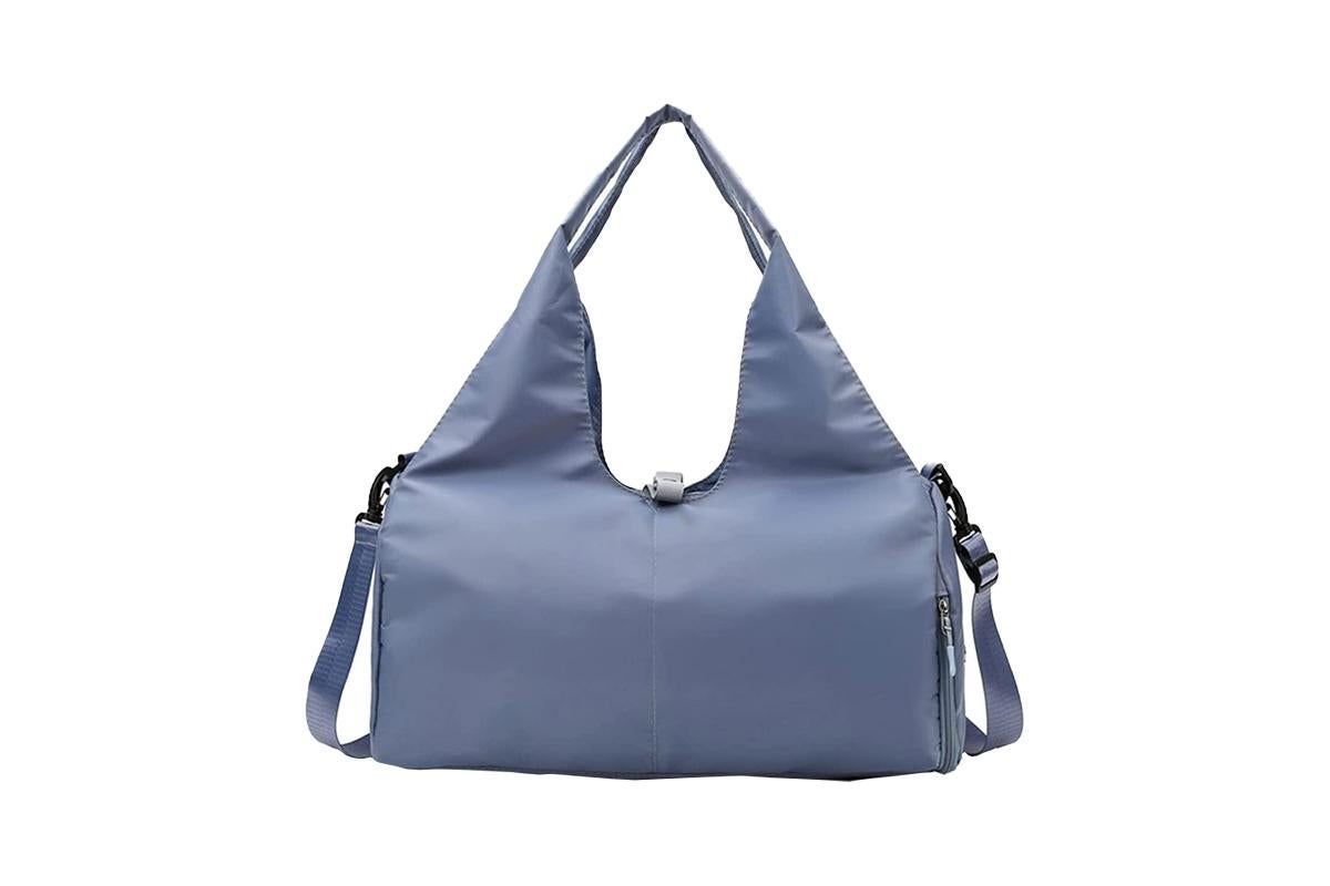 Gym Tote Bag with Shoe Compartment and Wet Dry Storage Pockets for Women Travel Duffel Bag Yoga Gym Bags with Yoga Mat Holder -Purple - Image 6
