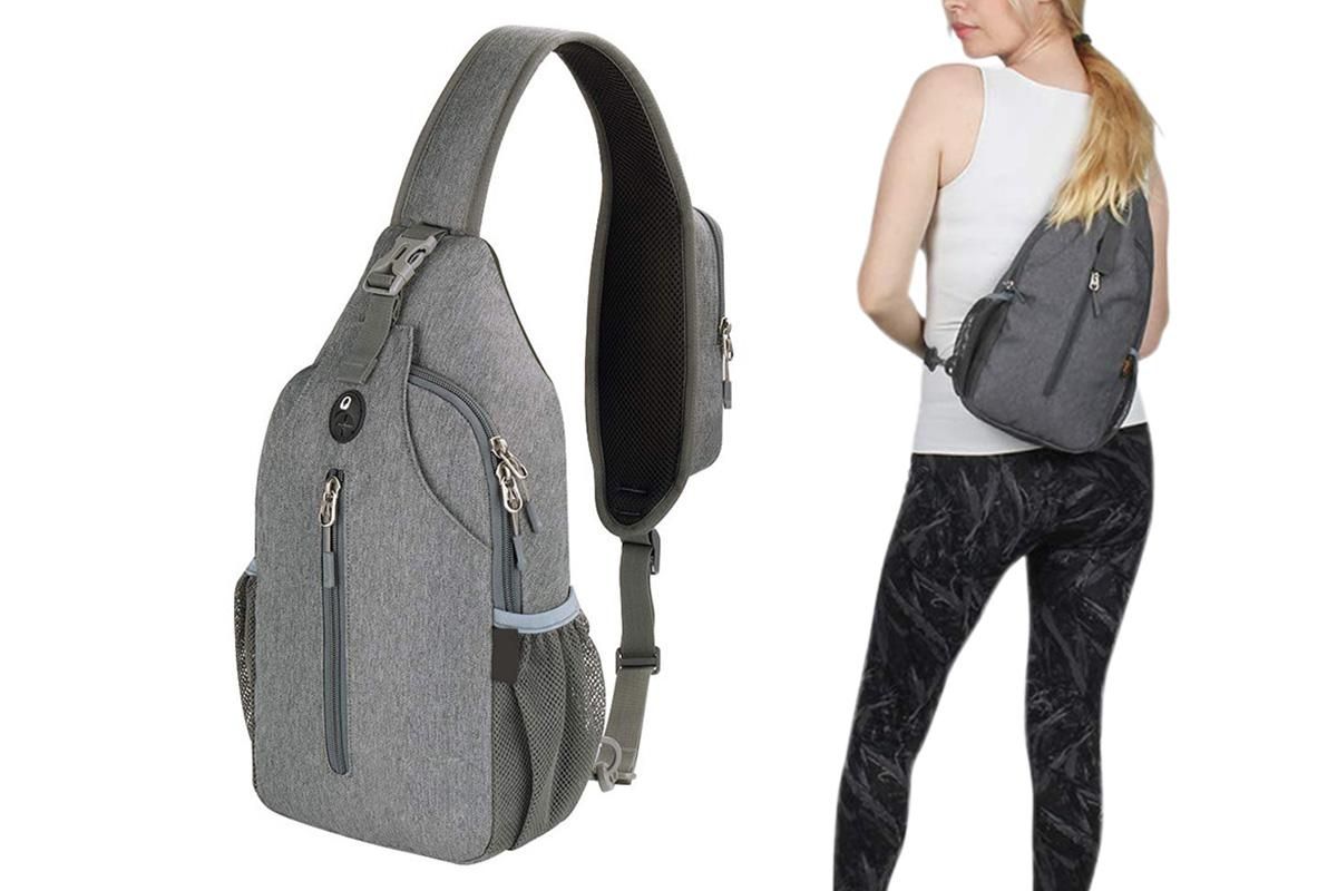 Water Resistant Crossbody Sling Backpack Sling Bag Travel Hiking Chest Bag Daypack - Mint - Image 6