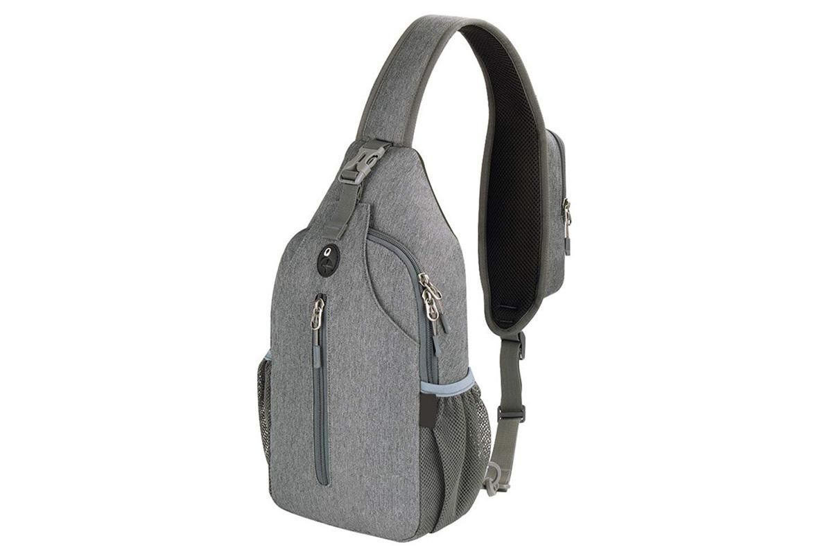 Water Resistant Crossbody Sling Backpack Sling Bag Travel Hiking Chest Bag Daypack - Dark Grey - Image 3