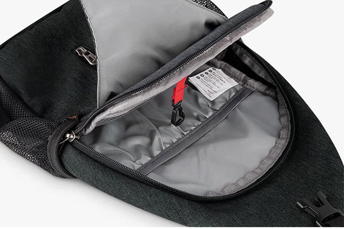 Water Resistant Crossbody Sling Backpack Sling Bag Travel Hiking Chest Bag Daypack - Black - Image 5