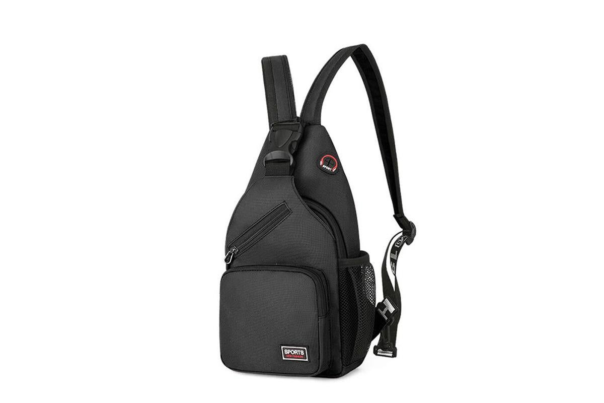 Water-resistant Chest Pack Outdoor Travel Shoulder Sling Backpack Crossbody Bag -Black - Image 1