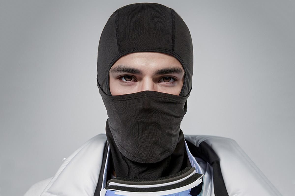 Windproof Thermal Face Mask Headgear for Outdoor Sports - Pure Black - Image 3