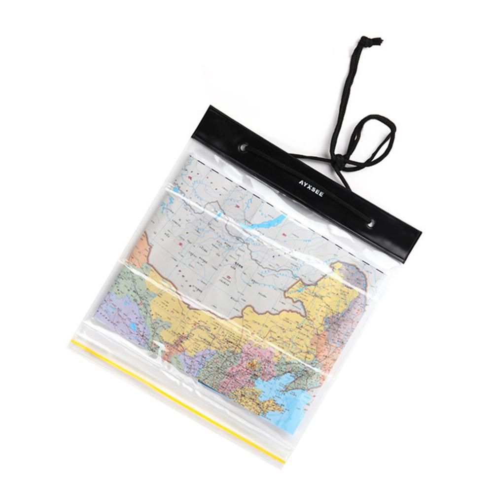Outdoor Waterproof Map Bag Plastic Self-sealing Bag Transparent Stationery Bag White (Without Map) - Image 4