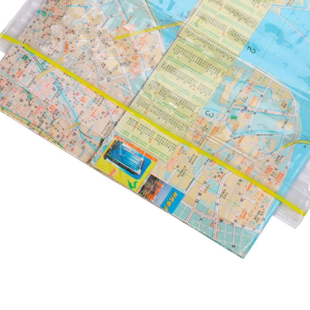 Outdoor Waterproof Map Bag Plastic Self-sealing Bag Transparent Stationery Bag White (Without Map) - Image 5