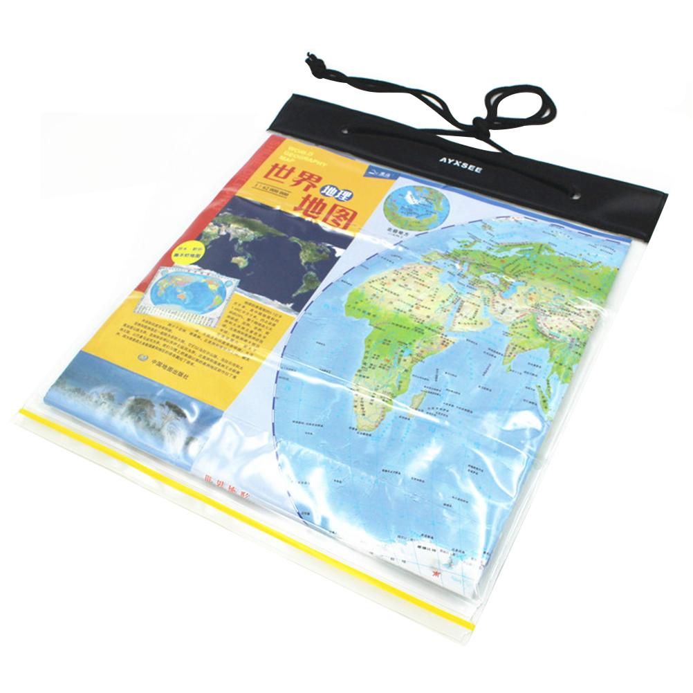 Outdoor Waterproof Map Bag Plastic Self-sealing Bag Transparent Stationery Bag White (Without Map) - Image 7