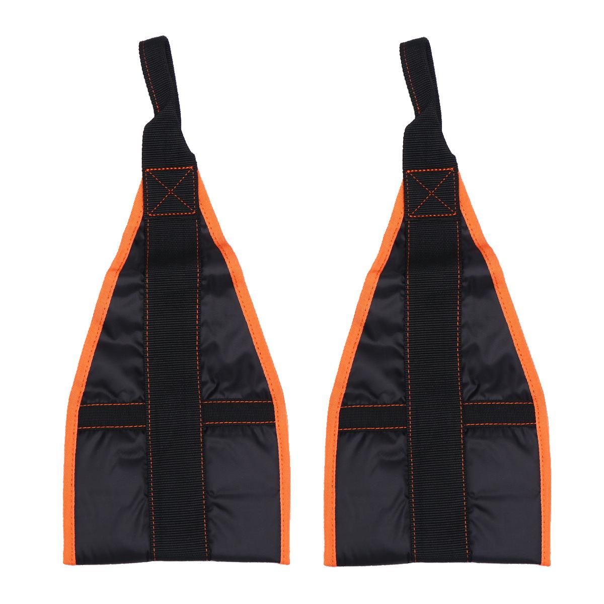1 Pair of Hanging Thicken Nylon Straps Pull-up Belts Abdominal Muscles Training Chinup Bar Mounted Gym Supplies (Orange Black) - Image 1