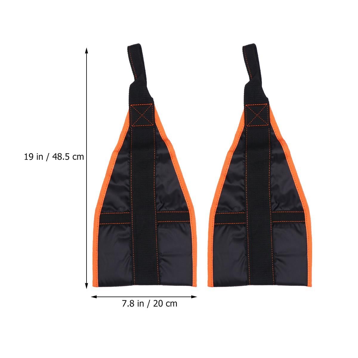 1 Pair of Hanging Thicken Nylon Straps Pull-up Belts Abdominal Muscles Training Chinup Bar Mounted Gym Supplies (Orange Black) - Image 3