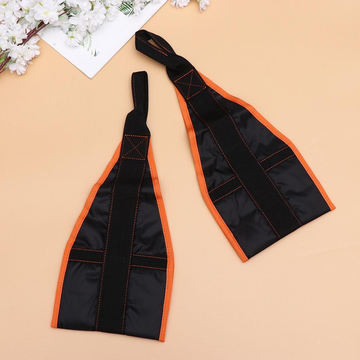 1 Pair of Hanging Thicken Nylon Straps Pull-up Belts Abdominal Muscles Training Chinup Bar Mounted Gym Supplies (Orange Black) - Image 4