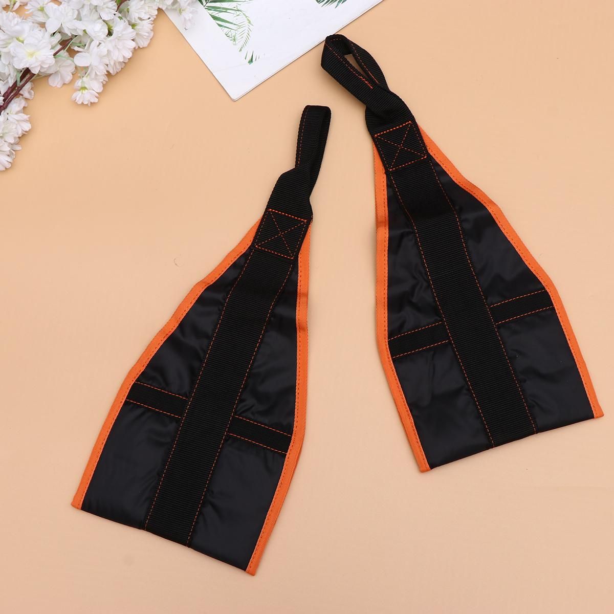 1 Pair of Hanging Thicken Nylon Straps Pull-up Belts Abdominal Muscles Training Chinup Bar Mounted Gym Supplies (Orange Black) - Image 6