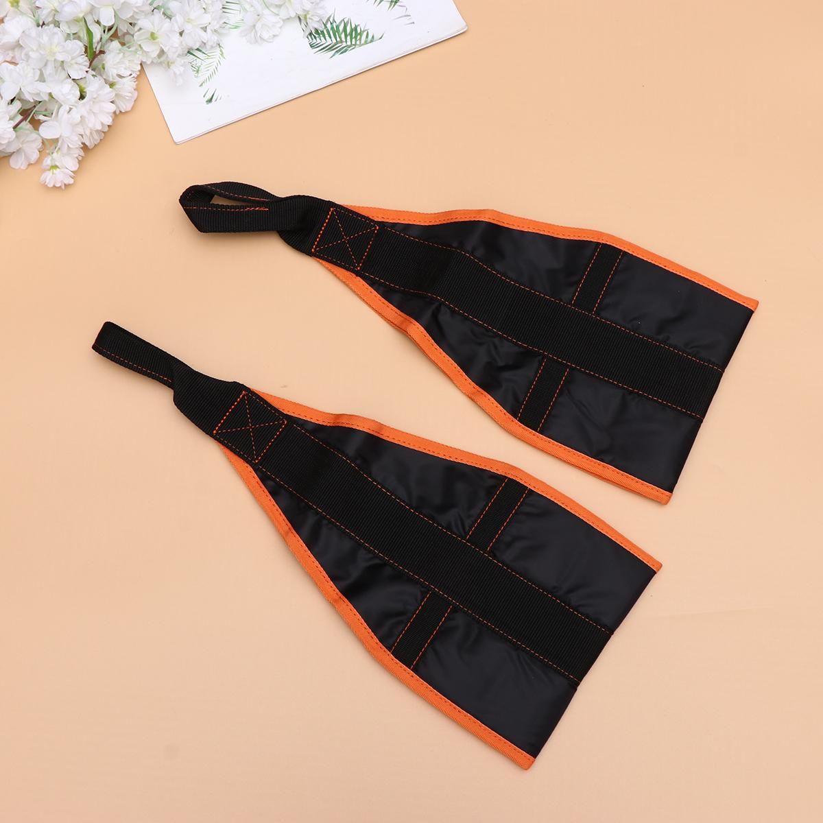 1 Pair of Hanging Thicken Nylon Straps Pull-up Belts Abdominal Muscles Training Chinup Bar Mounted Gym Supplies (Orange Black) - Image 8